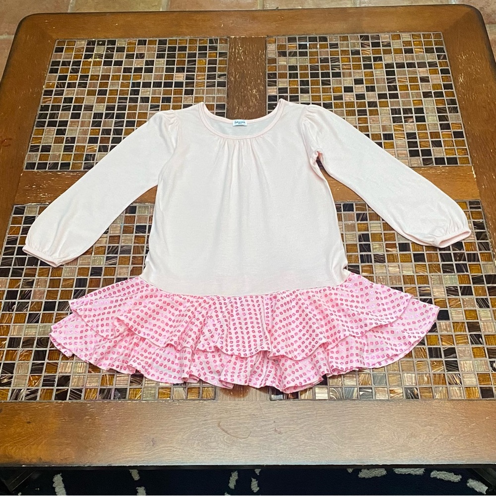 Splendid Pink Ruffle Long Sleeve Dress